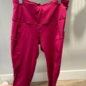 Lululemon Fast and Free Leggings Pink Magenta Size 6